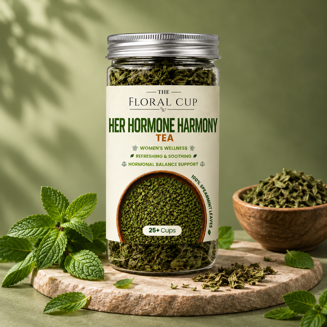 Her Hormone Harmony Herbal Tea | Spearmint Leaf Tea | 25+ Cups