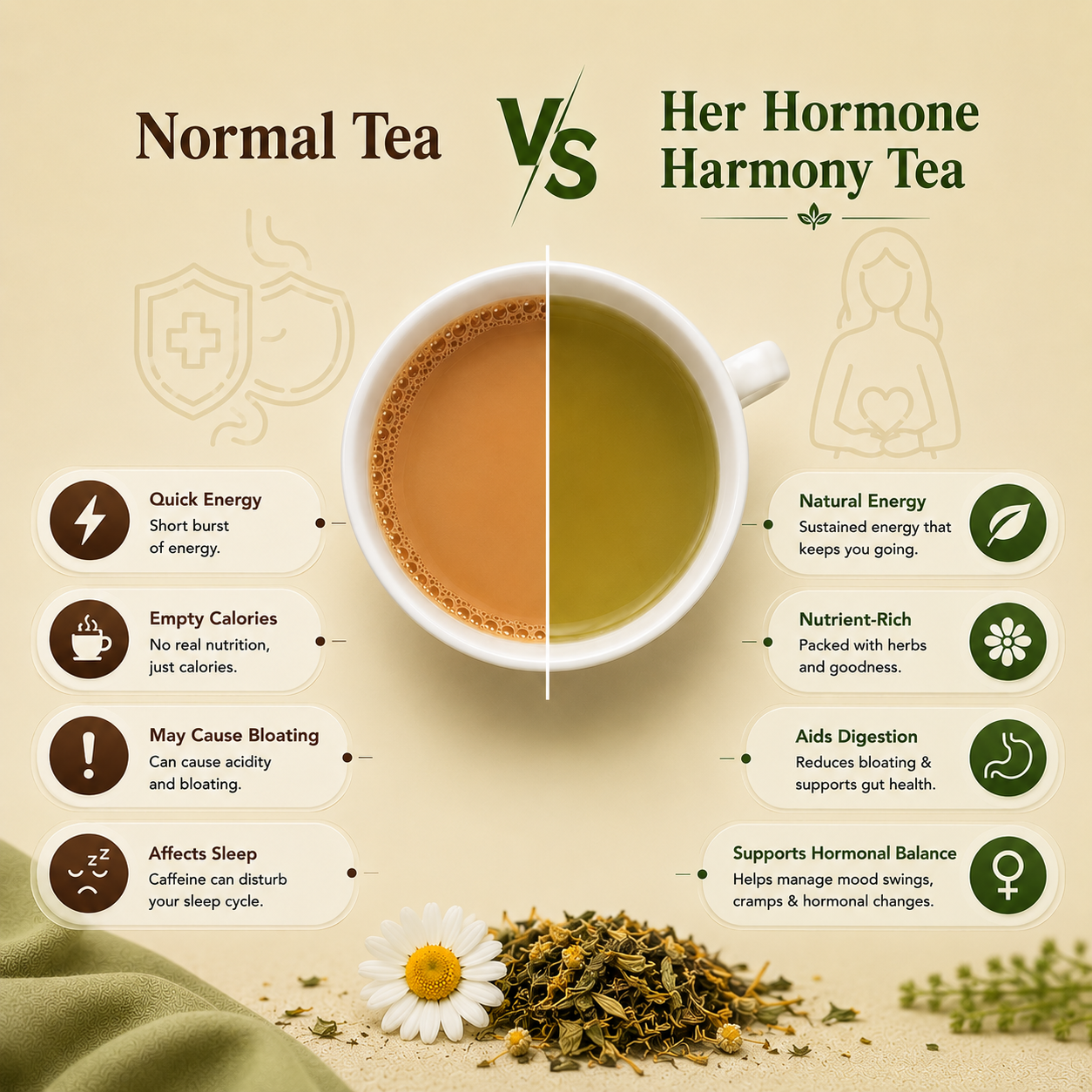 Her Hormone Harmony Herbal Tea | Spearmint Leaf Tea | 25+ Cups