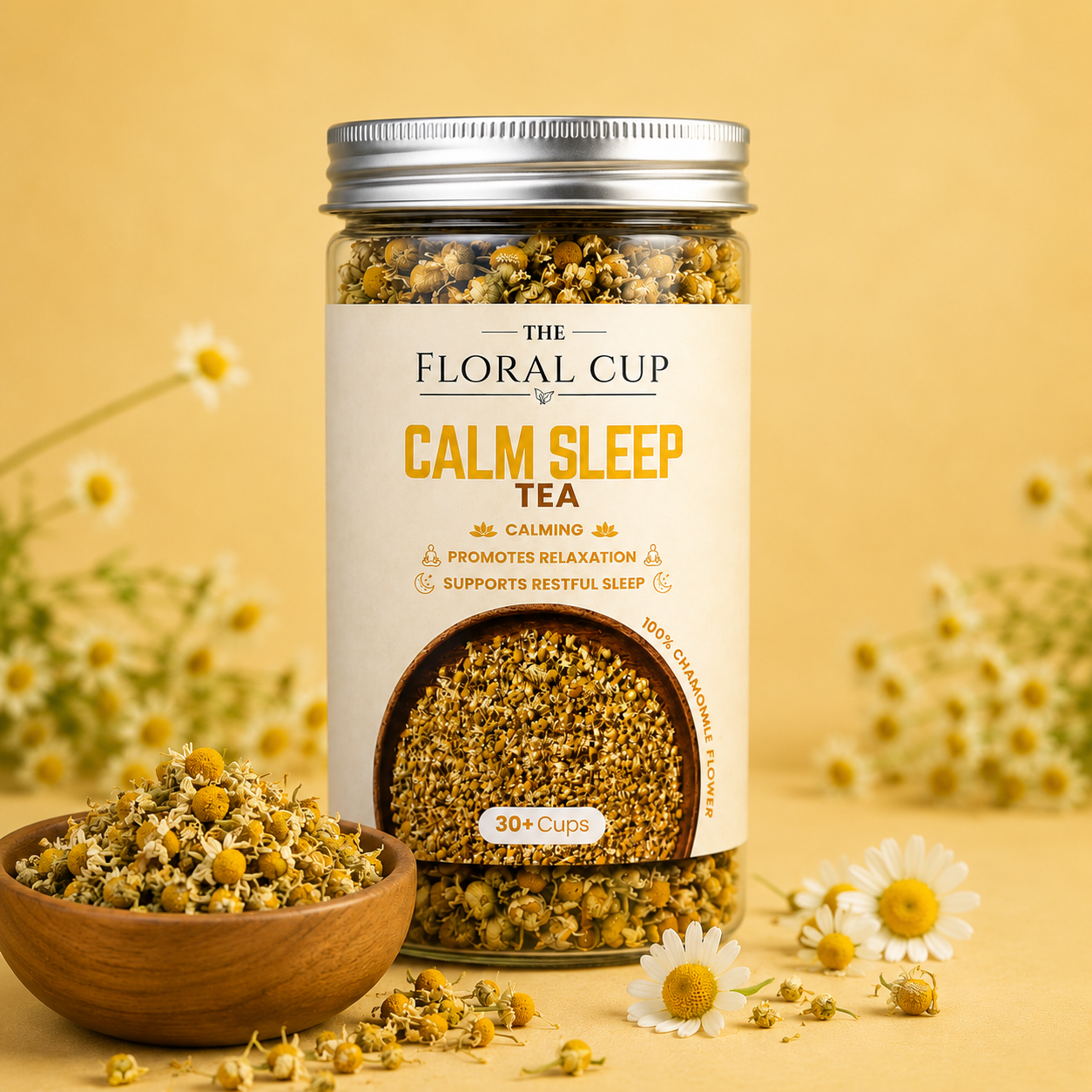 Calm Sleep Herbal Tea | Chamomile Flower Tea | 30+ Cups