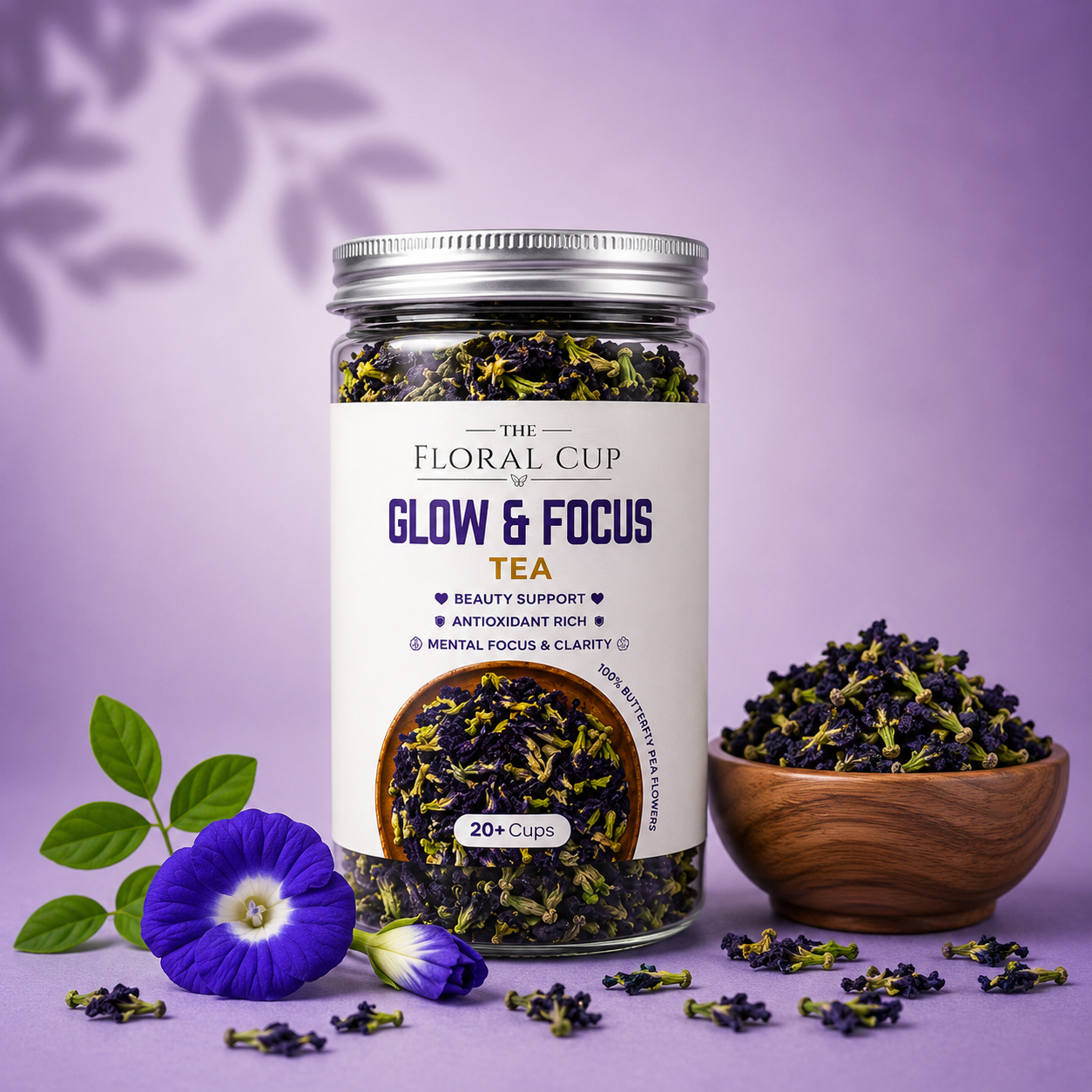 Glow & Focus Herbal Tea – Butterfly Pea Flower