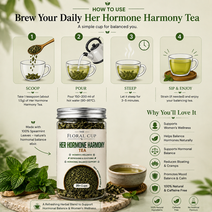 Her Hormone Harmony Herbal Tea | Spearmint Leaf Tea | 25+ Cups