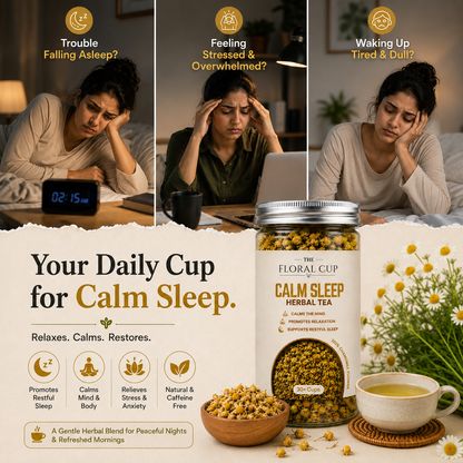 Calm Sleep Herbal Tea | Chamomile Flower Tea | 30+ Cups