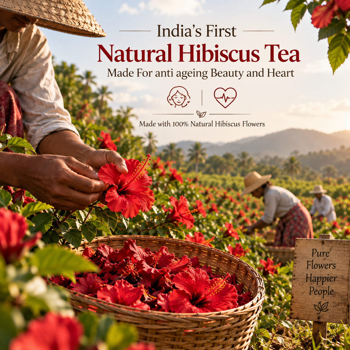 Beauty & Heart Herbal Tea | Hibiscus Flower Tea | 30+ Cups