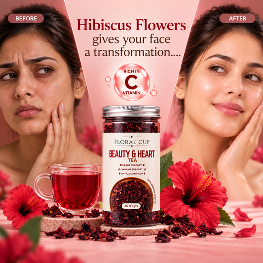 Beauty & Heart Herbal Tea | Hibiscus Flower Tea | 30+ Cups